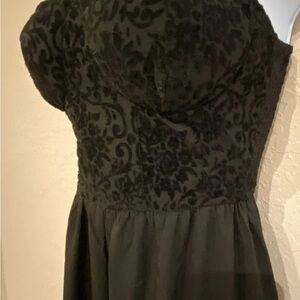 Band of the Free Black Velvet Bustier Wide Leg Jumpsuit Size Large